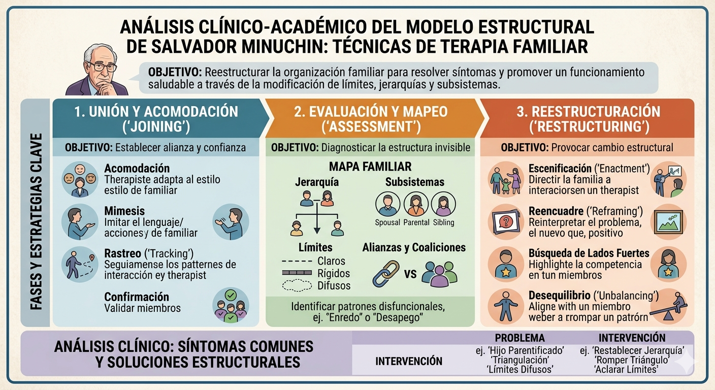 Técnicas de Terapia Familiar: Un Análisis Clínico‑Académico del Modelo Estructural de Salvador Minuchin.